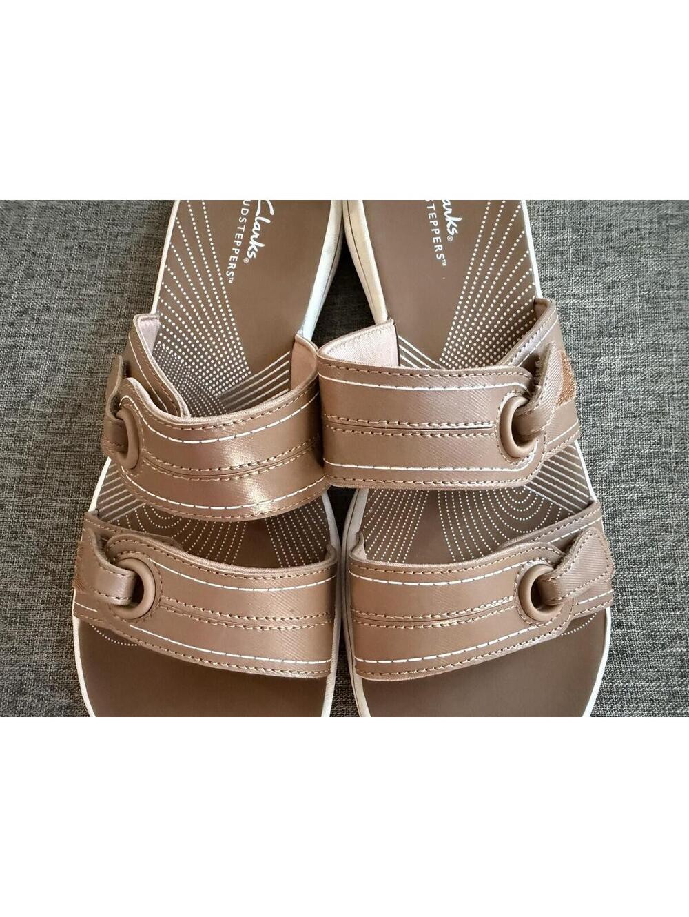 Clarks Women Cloudsteppers Breeze Maye Beige Slip On Sandals Womens Size 9 - Picture 11 of 12